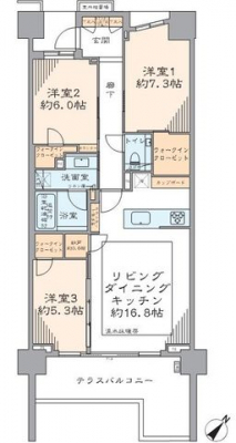 　【間取り図】収納豊富な3LDK＋3WICのお部屋
