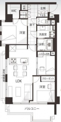 　【間取り図】サービスルーム付きの2SLDKのお部屋